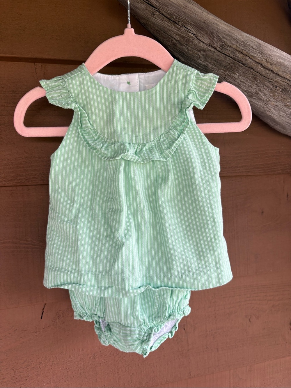 Janie and Jack Mint Green Ruffle Top and Bloomer Set
